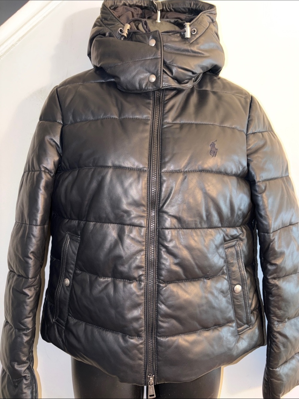 Ralph Lauren Women Black Quilted Puffer Jacket with Hood